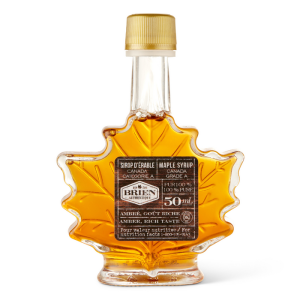 Brien Maple Syrup Maple Leaf Bottle, 24 x 50ml (Amber, Rich Taste)