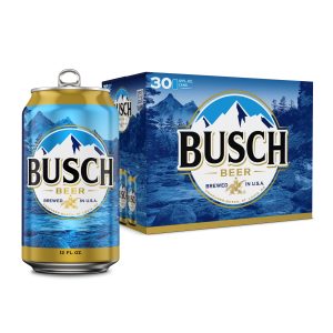 Busch American Lager Beer 30 Pack 12 fl oz Aluminum Cans 4.3% ABV