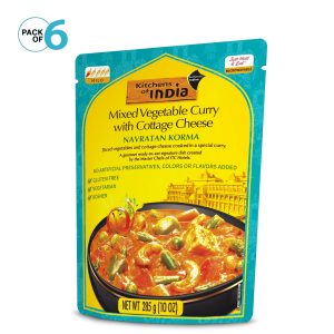 Kitchens of India Ready-to-Eat, Navratan Korma, Mixed Vegetable Curry with Cottage Cheese, Authentic Indian Dish No Preservatives Added 10 oz (Pack…
