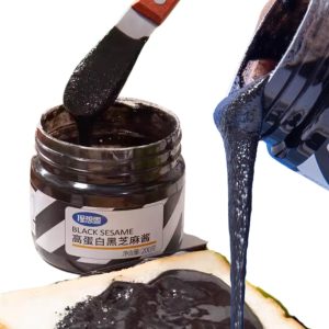KLDSCP Black Sesame Paste Spread, Premium Ground Black Sesame Jam (7.05 oz, Pure Black Sesame)