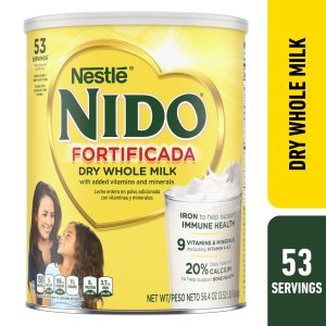 Nestle Nido Fortificada Powdered Drink Mix, Dry Whole Milk Powder, 56.4 oz