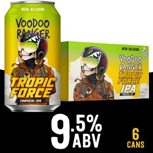 New Belgium Voodoo Ranger Tropic Force IPA Craft Beer, 6 Pack, 12 fl oz Cans, 9.5% ABV