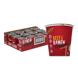 Ramen Express Beef Flavor Ramen Cup Noodle, 12 Pack, 2.25 Oz